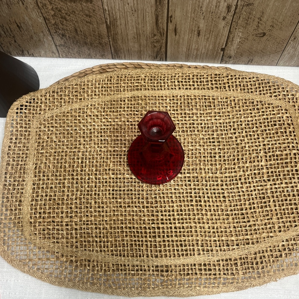 Vintage Red Glass Candlestick Holder Ruby Red Small Taper Candle Holder - Picture 3 of 3